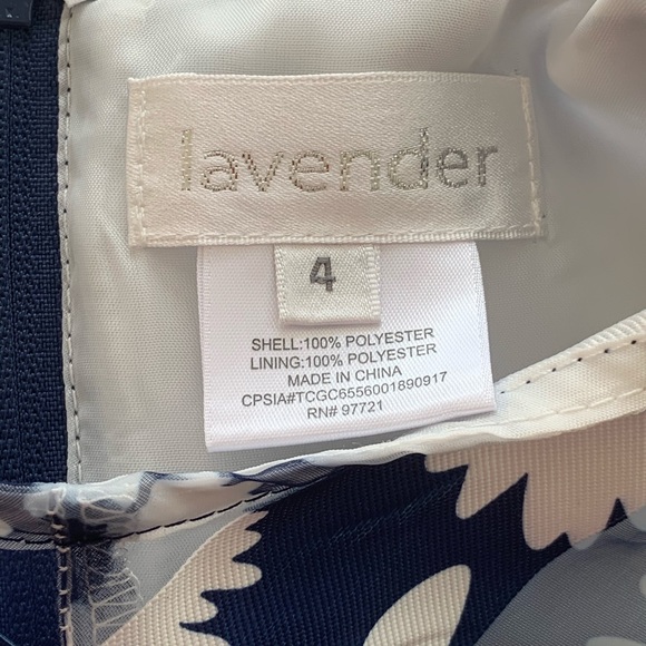 Girl size 4 Navy & White flower tank dress w/ belt underneath tulle formal - Picture 6 of 8